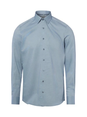 Olymp Level Five Koszula łatwa w prasowaniu Mężczyźni Slim Fit Bawełna niebieski