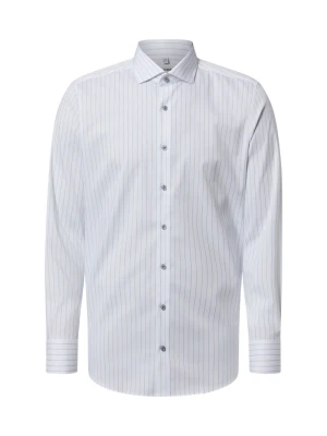 Olymp Level Five Koszula łatwa w prasowaniu Mężczyźni Slim Fit Bawełna niebieski|biały