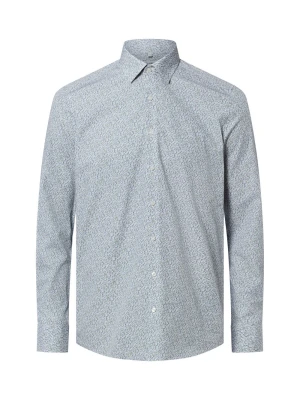 Olymp Level Five Koszula łatwa w prasowaniu Mężczyźni Slim Fit Bawełna niebieski|zielony
