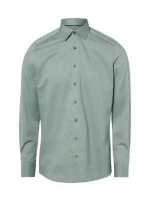 Olymp Level Five Koszula łatwa w prasowaniu Mężczyźni Slim Fit Bawełna zielony