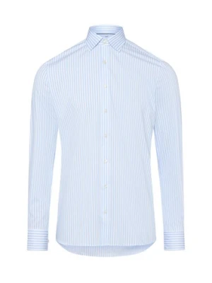 Olymp Level Five Koszula męska Mężczyźni Slim Fit Bawełna niebieski|biały w paski,