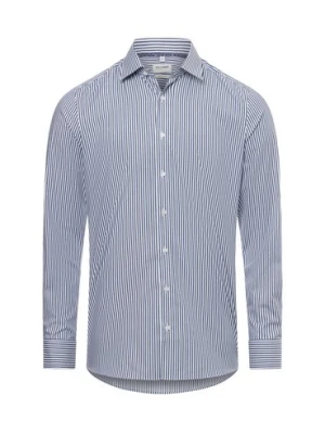 Olymp Level Five Koszula męska Mężczyźni Slim Fit Bawełna niebieski|biały w paski,