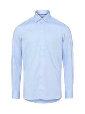 Olymp Level Five Koszula męska Mężczyźni Slim Fit Bawełna niebieski jednolity,