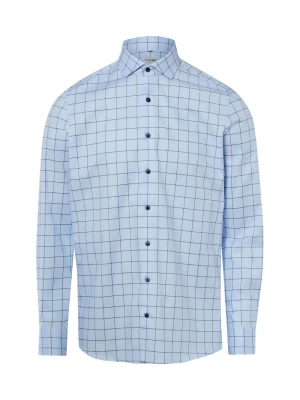 Olymp Level Five Koszula Mężczyźni Slim Fit Bawełna niebieski