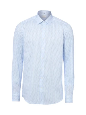 Olymp Level Five Koszula Mężczyźni Super Slim Fit Bawełna niebieski|biały