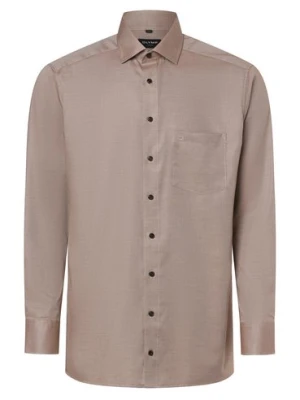 OLYMP Luxor modern Fit Koszula męska Mężczyźni Modern Fit Bawełna beżowy wypukły wzór tkaniny,