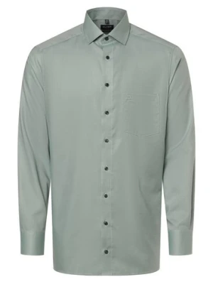OLYMP Luxor modern Fit Koszula męska Mężczyźni Modern Fit Bawełna zielony wypukły wzór tkaniny,
