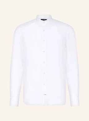 Olymp Signature Koszula Z Lnu Tailored Fit Ze Stójką weiss