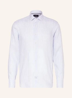 Olymp Signature Koszula Z Lnu Tailored Fit blau