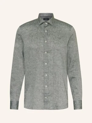 Olymp Signature Koszula Z Lnu Tailored Fit gruen