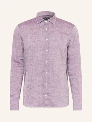 Olymp Signature Koszula Z Lnu Tailored Fit lila