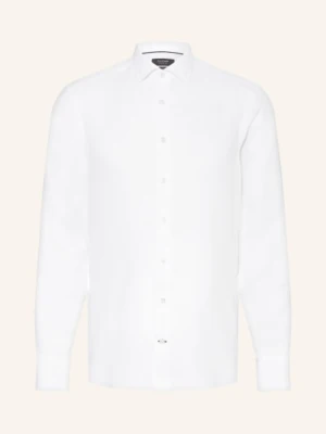 Olymp Signature Koszula Z Lnu Tailored Fit weiss