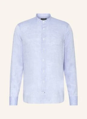 Olymp Signature Koszula Z Lnu Tailored Fit Ze Stójką blau