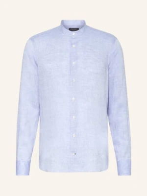 Olymp Signature Koszula Z Lnu Tailored Fit Ze Stójką blau