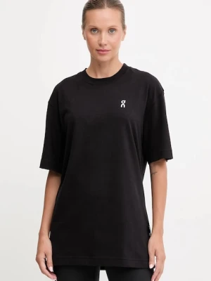 ON running t-shirt bawełniany Club T damski kolor czarny 1WE10060553