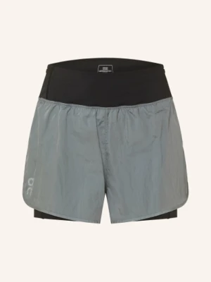 On Spodenki Do Biegania 2 W 1 Performance Volt grau