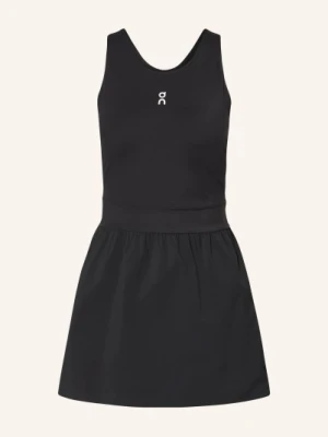 On Sukienka Tenisowa Court Dress Split Z Wycięciami schwarz