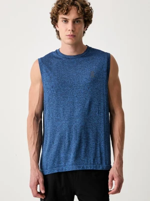 On T-shirt treningowy męski niebieski