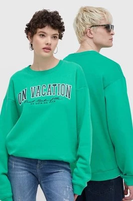 On Vacation bluza College kolor zielony z aplikacją OVC S37