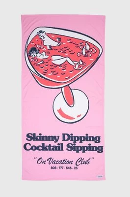 On Vacation ręcznik Skinny Dippin' Cocktail Sippin' kolor różowy OVC A17
