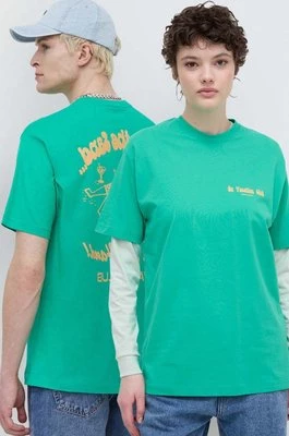 On Vacation t-shirt bawełniany Beach Day kolor zielony z nadrukiem OVC T145