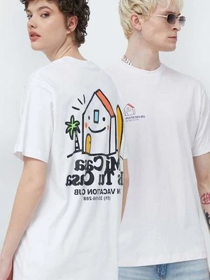 On Vacation t-shirt bawełniany Mi Casa kolor biały z nadrukiem OVC T149