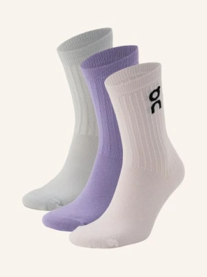 On Zestaw 3 Par Skarpet Sportowych Logo lila