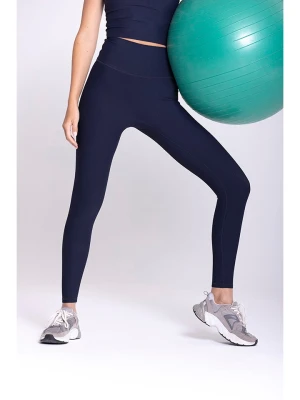 Onamaste Legginsy sportowe "Lotus" w kolorze granatowym rozmiar: S/M