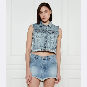 One Teaspoon Jeansowa kamizelka Acid Blue | Cropped Fit