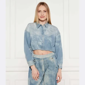 One Teaspoon Jeansowa koszula BUBBLE | Cropped Fit