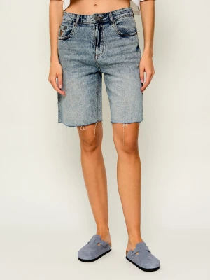 One Teaspoon Jeansowe bermudy Le Cats | Boyfriend fit | mid waist niebieski
