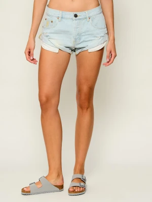 One Teaspoon Jeansowe Szorty Bandits | Loose fit | low waist błękitny
