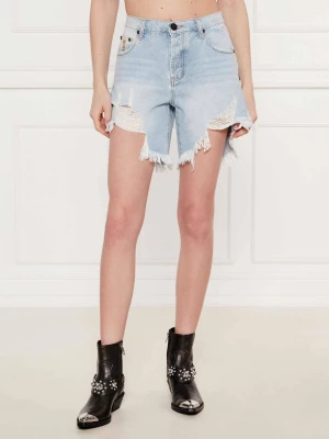One Teaspoon Jeansowe szorty Frankies | Boyfriend fit | low waist błękitny