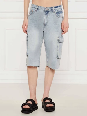 One Teaspoon Jeansowe bermudy SKATER GIRL | Loose fit niebieski