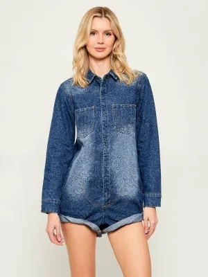 One Teaspoon Jeansowy kombinezon PROPHECY | Relaxed fit