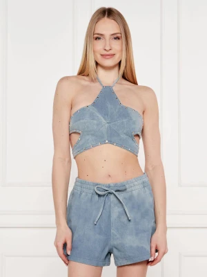 One Teaspoon Jeansowy top STAR | Cropped Fit