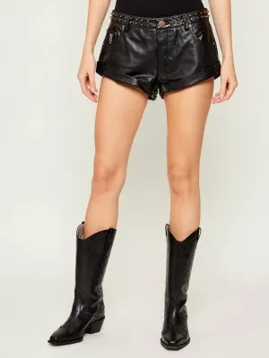 One Teaspoon Skórzane szorty BANDITS | Relaxed fit | low waist