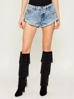 One Teaspoon Szorty BANDITS | Relaxed fit | low waist niebieski