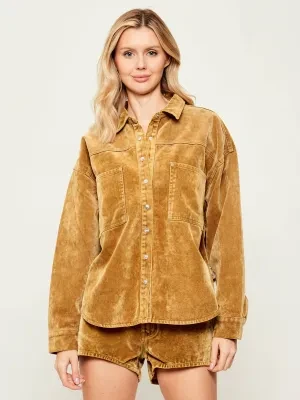 One Teaspoon Sztruksowa koszula DARIA | Loose fit