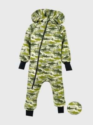 Onepiece French Terry Jumpsuit Camouflage Sharks Khaki iELM