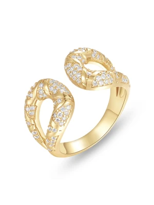 ÔNESSA Pierścionek z cyrkoniami rozmiar: 60 złoty