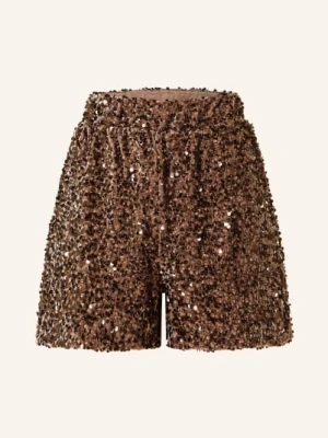Only Aksamitne Szorty Z Cekinami rosegold