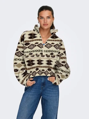 ONLY Bluza polarowa w kolorze beżowo-czarnym rozmiar: M
