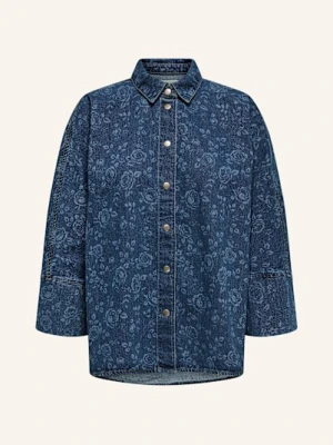 Only Bluzka Jeansowa Z Rękawami 3/4 blau