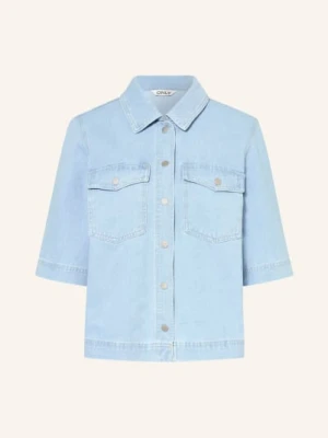 Only Bluzka Jeansowa Z Rękawami 3/4 blau