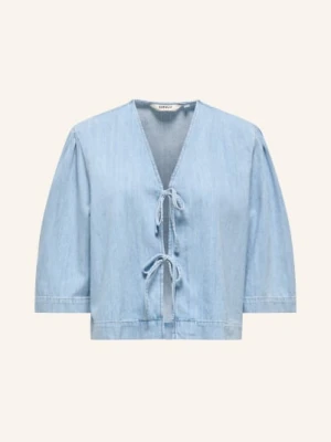 Only Bluzka Jeansowa Z Rękawami 3/4 blau