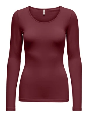 ONLY Bluzka Live Love 15204712 Bordowy Stretch Fit
