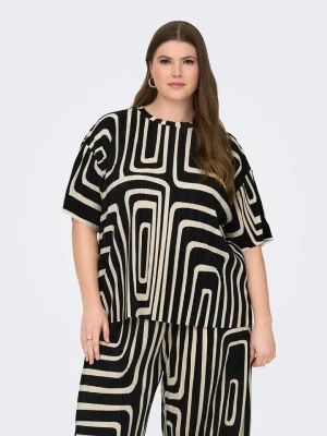 ONLY Carmakoma Bluzka "Ravenna" w kolorze czarno-kremowym rozmiar: XS-40/42