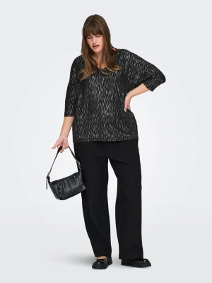 ONLY Carmakoma Bluzka w kolorze srebrno-czarnym rozmiar: 50/52