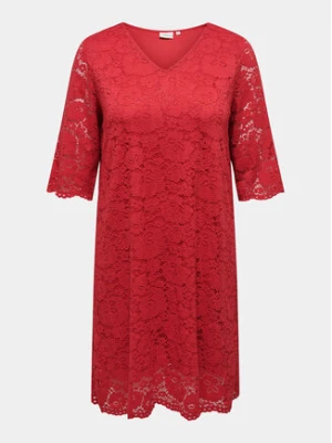 ONLY Carmakoma Sukienka koktajlowa Summer 15309315 Czerwony Regular Fit